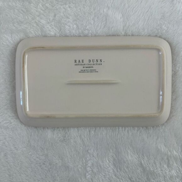 Rae Dunn Artisian Collection Spread Typography Butter Dish Shabby Chic Cottage - Picture 4 of 9